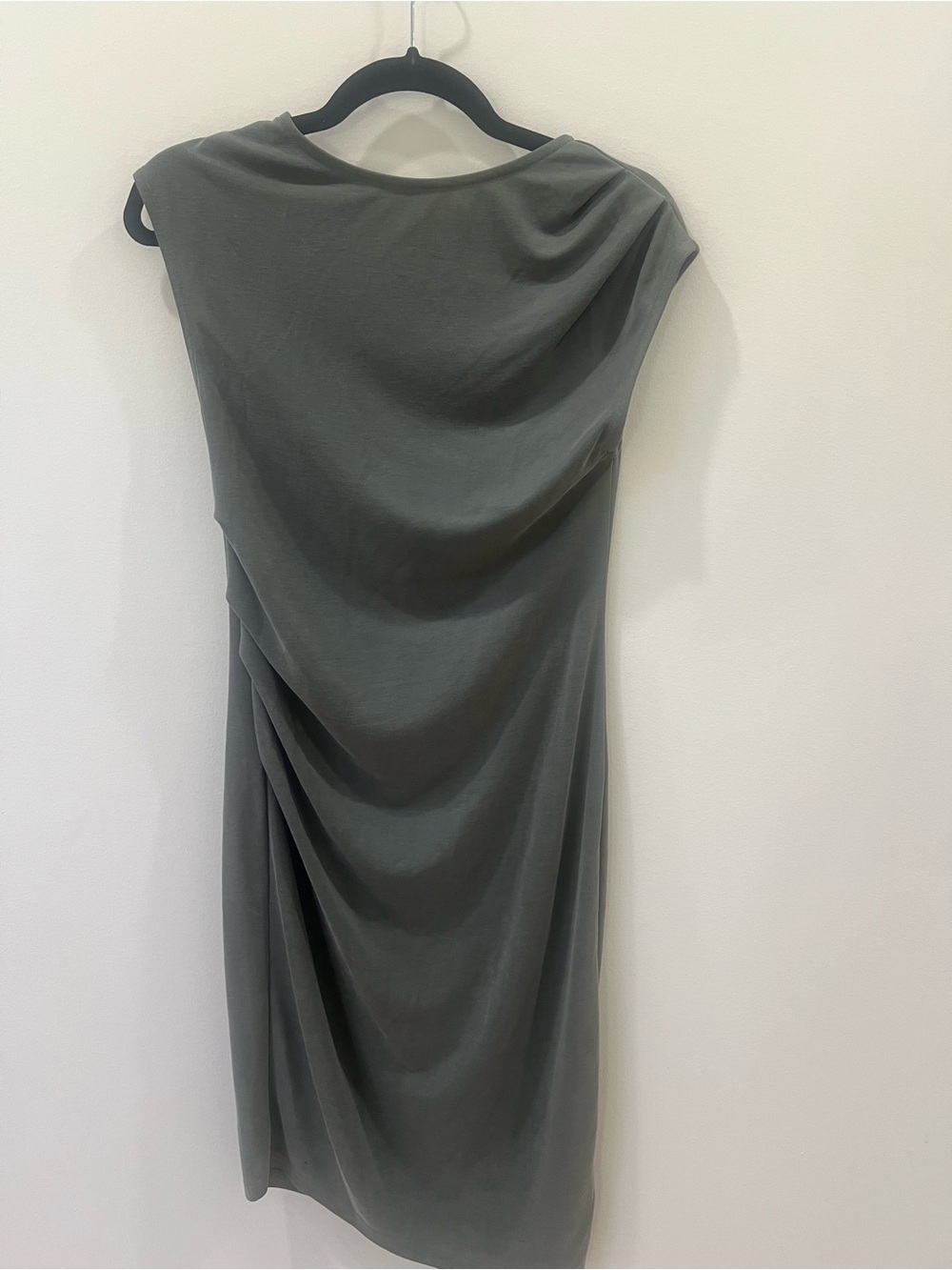 Topshop One-Shoulder Draped Grey Dress